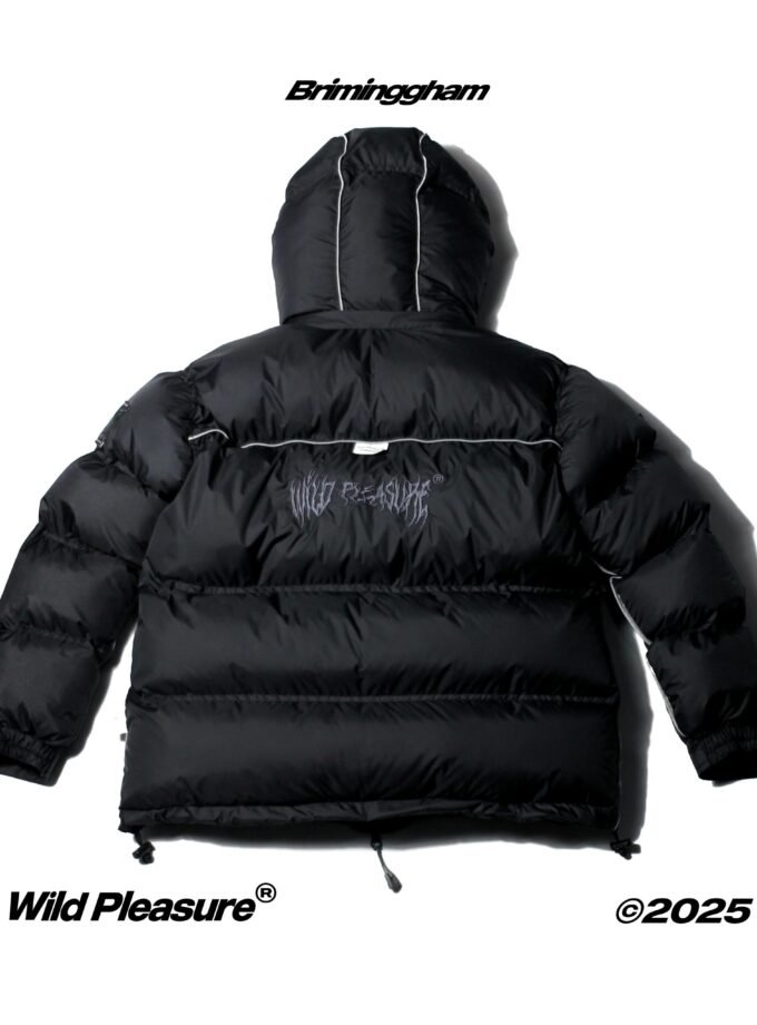 Wild Pleasure - Wild Puffer Jacket Boxy Fit V.4 Briminggham"Black"Gorpcore UK Drip Roadman Bulang