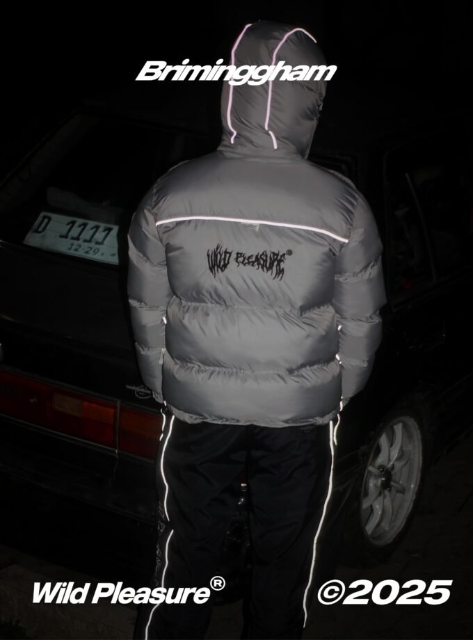 Wild Pleasure - Wild Puffer Jacket Boxy Fit V.4 Briminggham"Silver" Limited Stock Gorpcore UK Drip Roadman