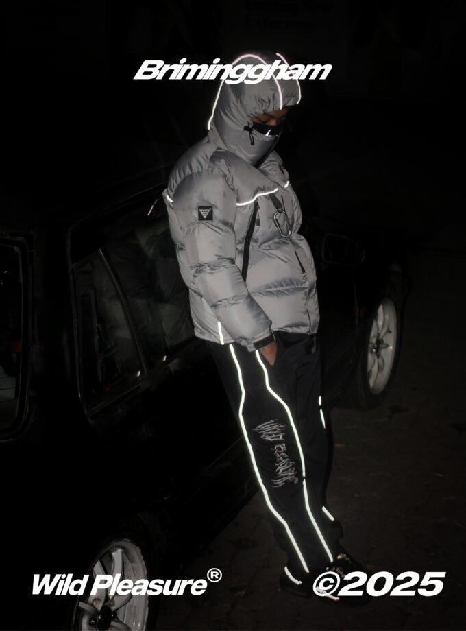 Wild Pleasure - Wild Puffer Jacket Boxy Fit V.4 Briminggham"Silver" Limited Stock Gorpcore UK Drip Roadman