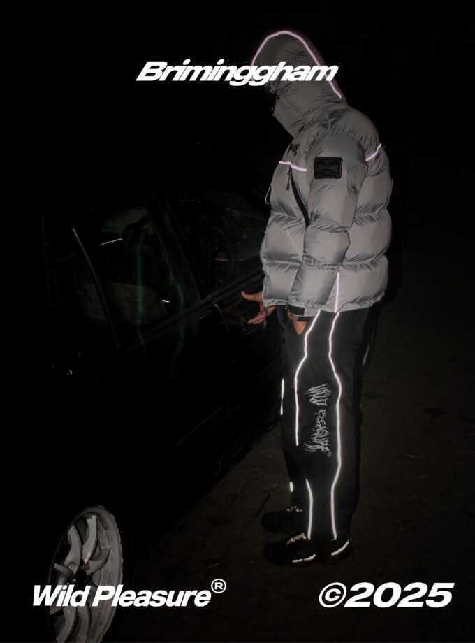 Wild Pleasure - Wild Puffer Jacket Boxy Fit V.4 Briminggham"Silver" Limited Stock Gorpcore UK Drip Roadman
