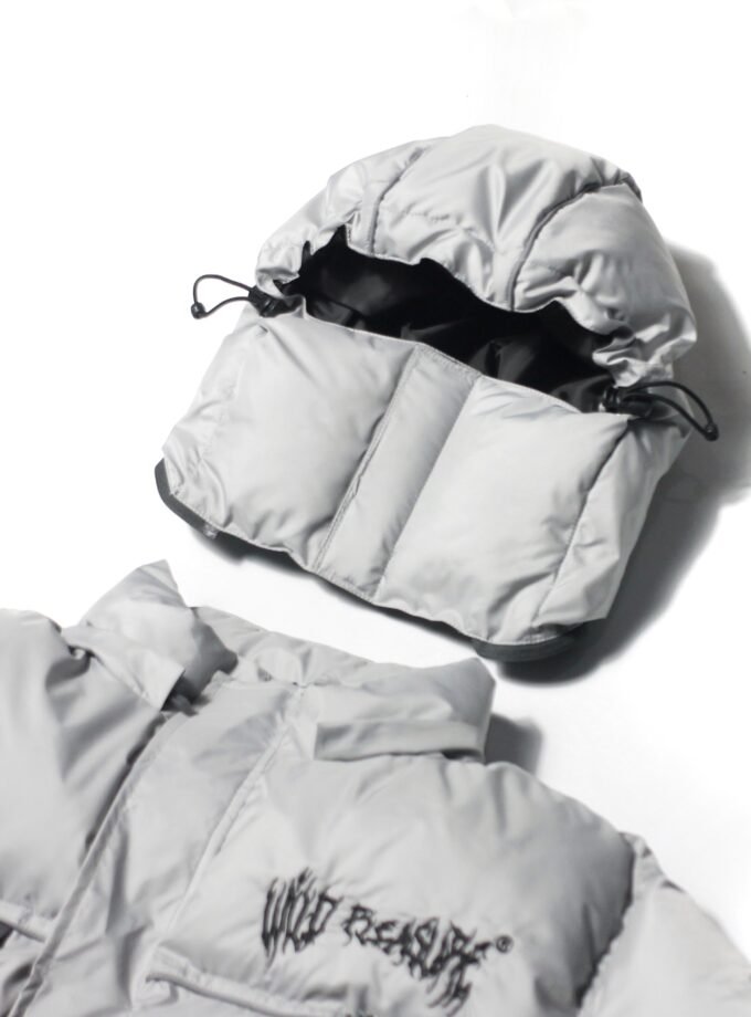 Wild Pleasure - Wild Puffer Jacket Boxy Fit V.4 Briminggham"Silver" Limited Stock Gorpcore UK Drip Roadman