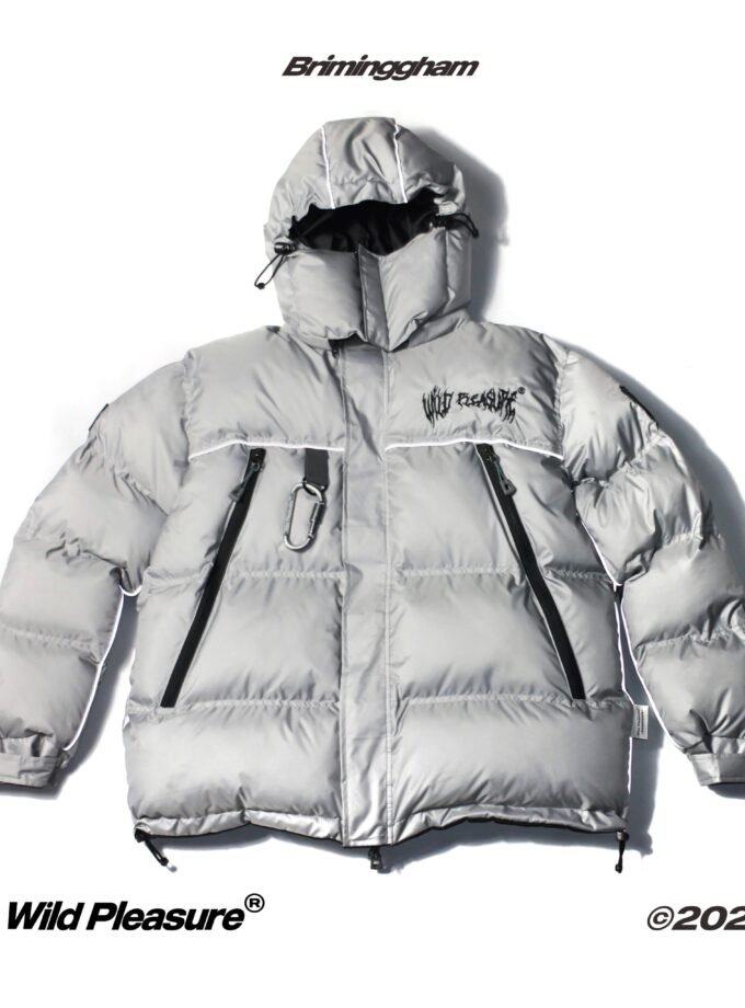 Wild Pleasure - Wild Puffer Jacket Boxy Fit V.4 Briminggham"Silver" Limited Stock Gorpcore UK Drip Roadman
