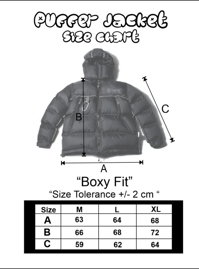 Wild Pleasure - Wild Puffer Jacket Boxy Fit V.4 Briminggham"Black"Gorpcore UK Drip Roadman Bulang