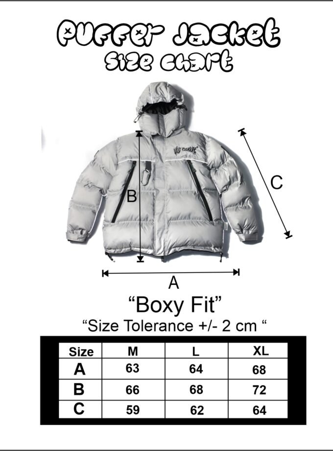 Wild Pleasure - Wild Puffer Jacket Boxy Fit V.4 Briminggham"Silver" Limited Stock Gorpcore UK Drip Roadman